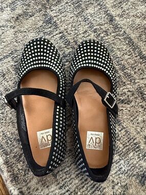 Dolce Vita Black Studded Mary Jane Flats for Kids